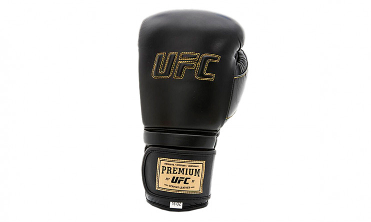 UFC Премиальные тренировочные перчатки на липучке чёрные - 16 Oz