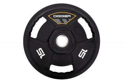Диск олимпийский полиуретановый 3-х хватовый 15кг Hasttings Digger HD51C3A-15