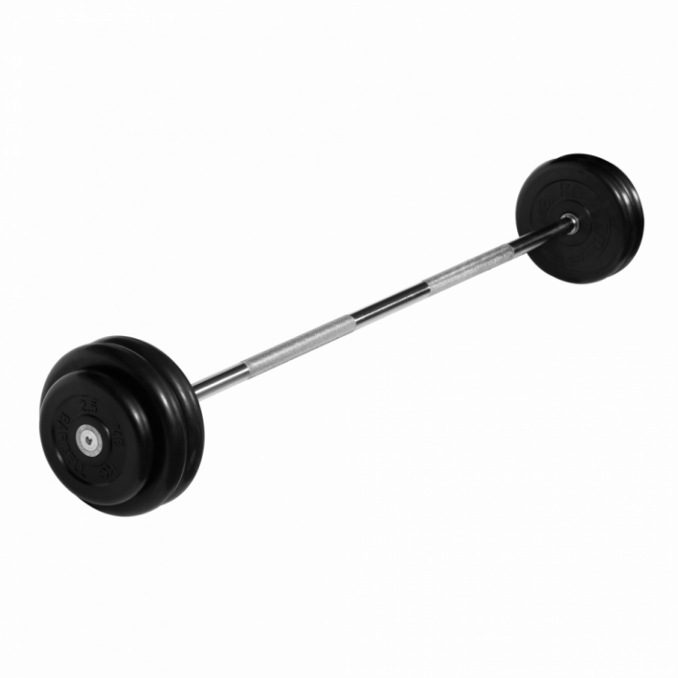 Штанга неразборная с черными дисками MB Barbell 30 кг