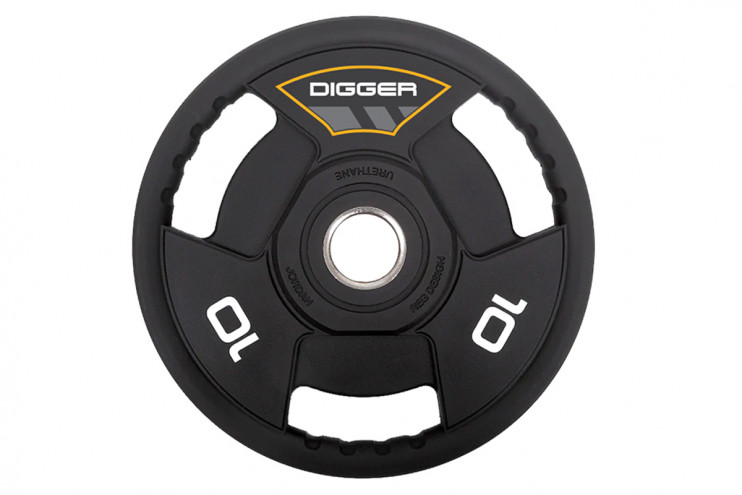 Диск олимпийский полиуретановый 3-х хватовый 10кг Hasttings Digger HD51C3A-10